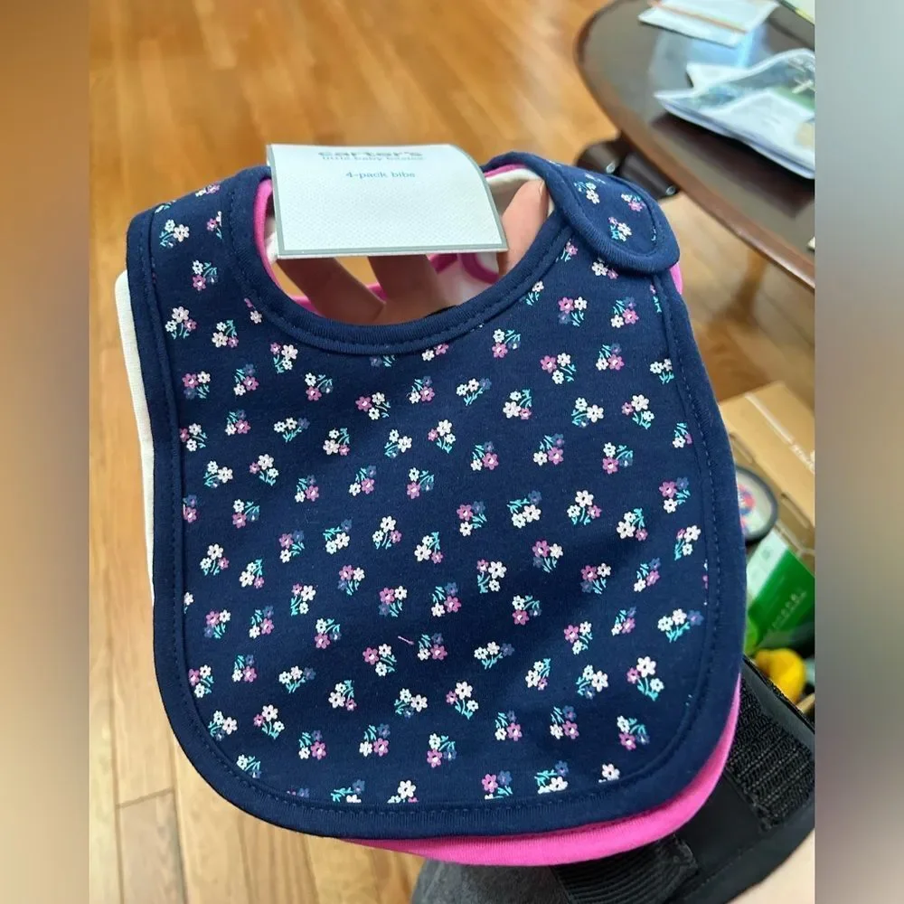 Carter’s Water Resistant Infant Girl Bibs NWT
